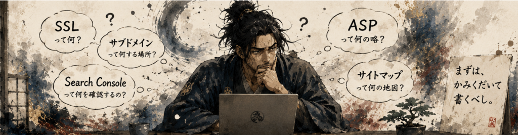 ブログ専門用語をかみくだいて説明しようとする流離の浪士の挿絵